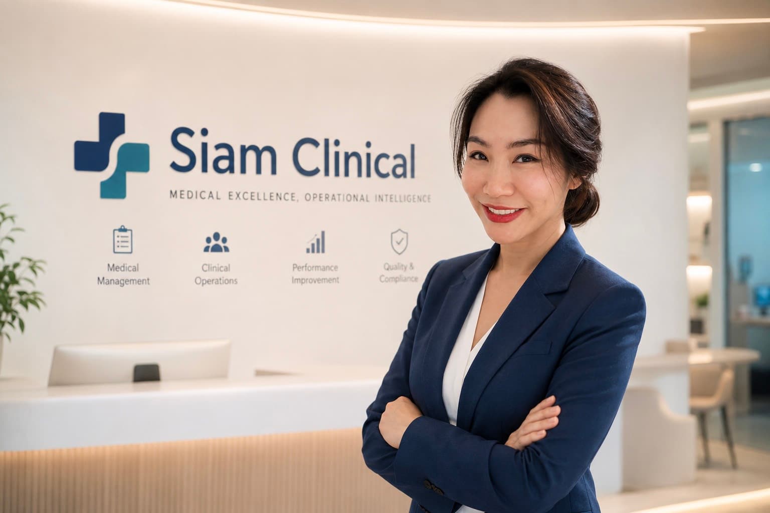 Bee, senior clinical consultant, at the Siam Clinical reception